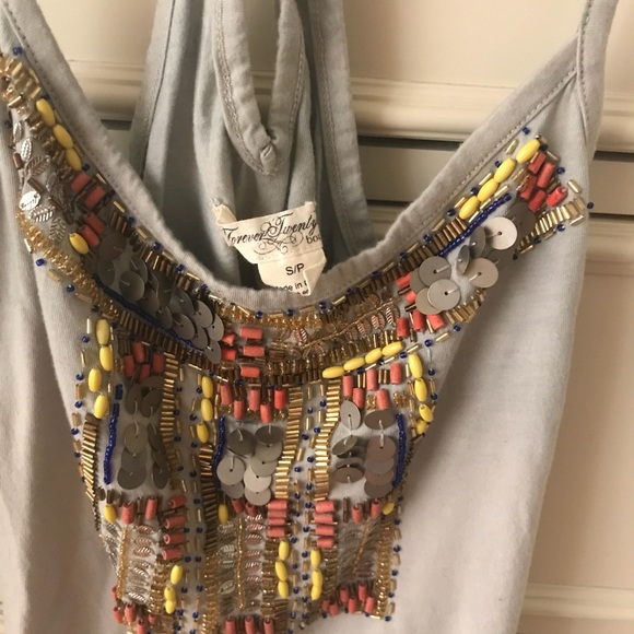 Beaded and Tie Dye Strappy Tank - Picture 4 of 4